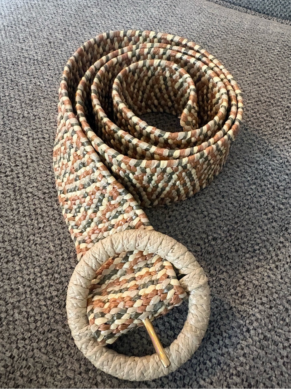 Braided Multi-Color Woven elastic Belt with Round Buckle